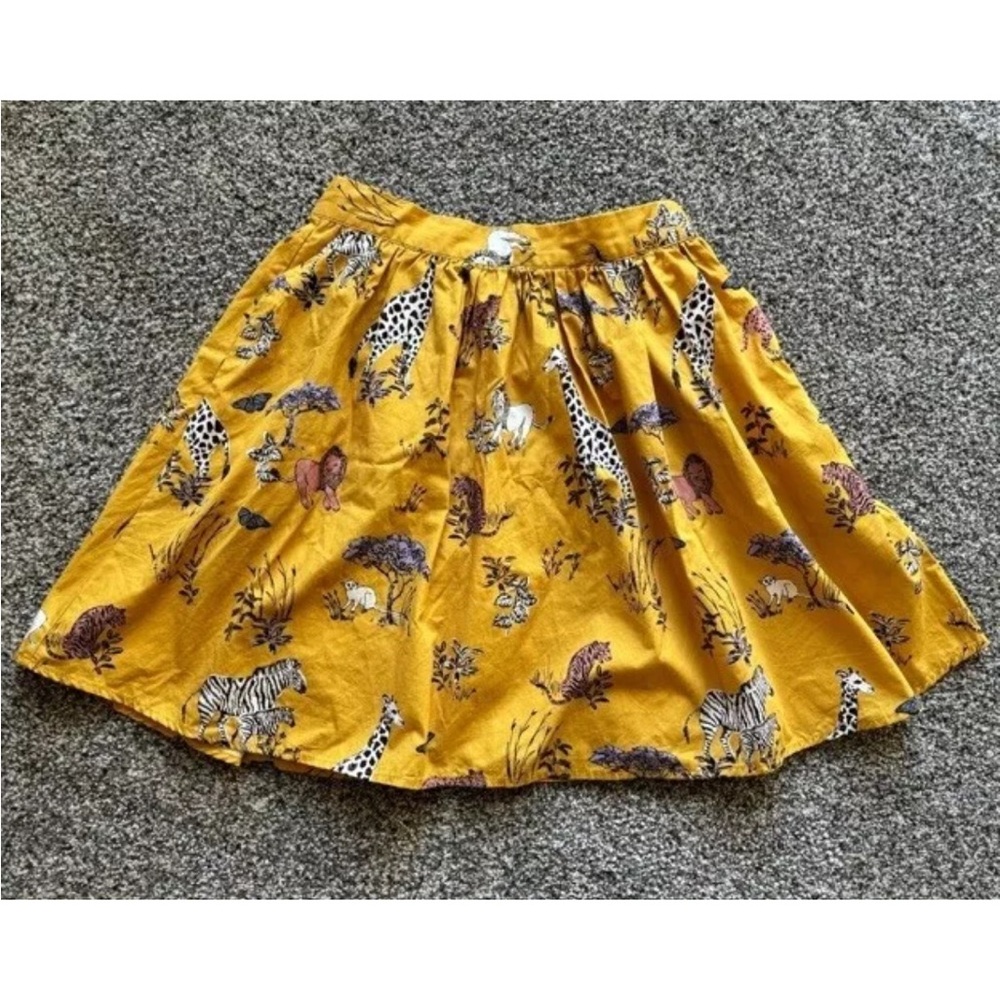 modcloth Unique Yellow Safari women’s skirt Size S